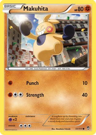 Makuhita 51/111 - XY  Furious Fists Reverse Holofoil - Poke-Collect
