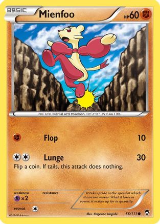Mienfoo 56/111 - XY  Furious Fists Reverse Holofoil - Poke-Collect