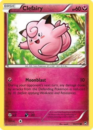 Clefairy (70) 70/111 - XY  Furious Fists Reverse Holofoil - Poke-Collect