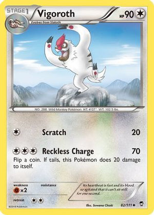 Vigoroth 82/111 - Furious Fists Reverse Holofoil - Poke-Collect