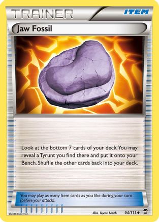 Jaw Fossil 94/111 - XY  Furious Fists Reverse Holofoil - Poke-Collect