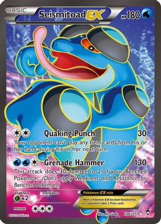 Seismitoad EX (106 Full Art) 106/111 - XY  Furious Fists Holofoil - Poke-Collect