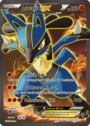 Lucario EX (107 Full Art) 107/111 - XY  Furious Fists Holofoil - Poke-Collect