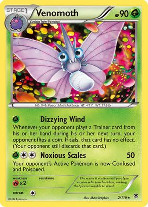 Venomoth 2/119 - Phantom Forces Reverse Holofoil - Poke-Collect