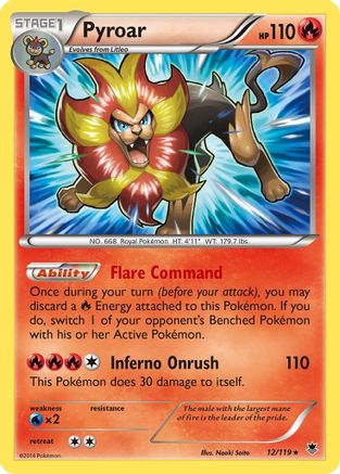 Pyroar 12/119 - XY  Phantom Forces Reverse Holofoil - Poke-Collect