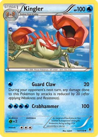 Kingler 14/119 - XY  Phantom Forces Reverse Holofoil - Poke-Collect