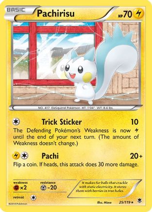 Pachirisu 25/119 - Phantom Forces Reverse Holofoil - Poke-Collect