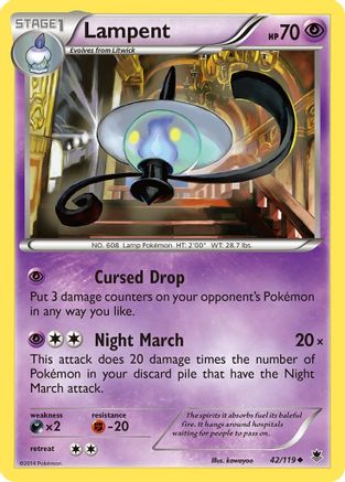 Lampent 42/119 - XY  Phantom Forces Reverse Holofoil - Poke-Collect