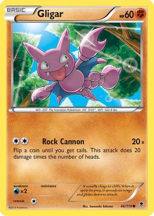 Gligar 46/119 - XY  Phantom Forces Reverse Holofoil - Poke-Collect