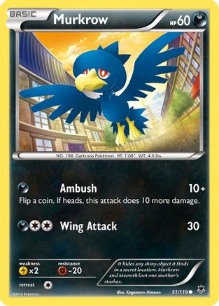 Murkrow 51/119 - XY  Phantom Forces Reverse Holofoil - Poke-Collect