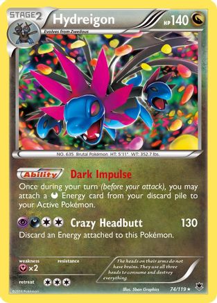 Hydreigon 74/119 - XY  Phantom Forces Reverse Holofoil - Poke-Collect