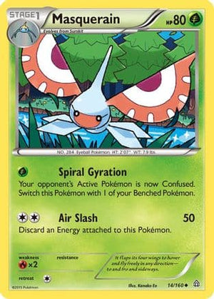 Masquerain 14/160 - Primal Clash Reverse Holofoil - Poke-Collect