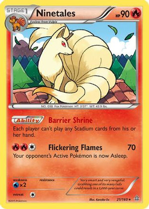 Ninetales 21/160 - XY  Primal Clash Reverse Holofoil - Poke-Collect