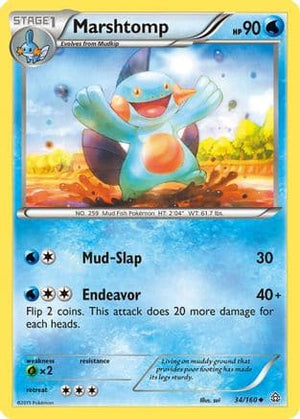 Marshtomp 34/160 - Primal Clash Reverse Holofoil - Poke-Collect