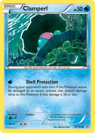 Clamperl 49/160 - XY  Primal Clash Reverse Holofoil - Poke-Collect