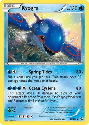 Kyogre 53/160 - Primal Clash Reverse Holofoil - Poke-Collect