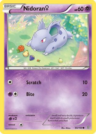 Nidoran (F) 66/160 - XY  Primal Clash Reverse Holofoil - Poke-Collect