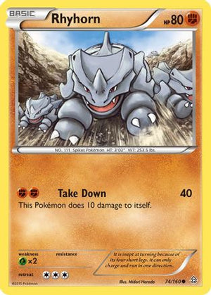 Rhyhorn 74/160 - Primal Clash Reverse Holofoil - Poke-Collect
