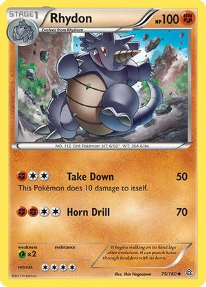 Rhydon 75/160 - Primal Clash Reverse Holofoil - Poke-Collect