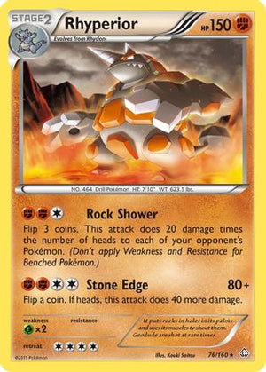 Rhyperior 76/160 - Primal Clash Reverse Holofoil - Poke-Collect