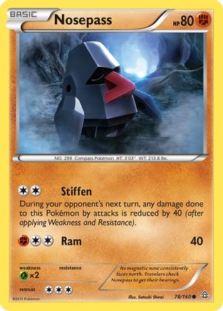 Nosepass 78/160 - Primal Clash Reverse Holofoil - Poke-Collect
