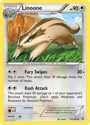 Linoone 112/160 - XY  Primal Clash Reverse Holofoil - Poke-Collect