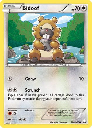 Bidoof 116/160 - XY  Primal Clash Reverse Holofoil - Poke-Collect
