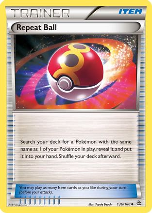 Repeat Ball 136/160 - XY  Primal Clash Reverse Holofoil - Poke-Collect