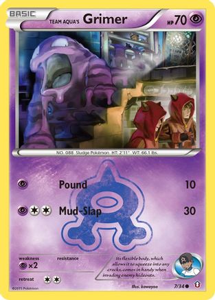Team Aqua's Grimer 7/34 - Double Crisis Reverse Holofoil - Poke-Collect