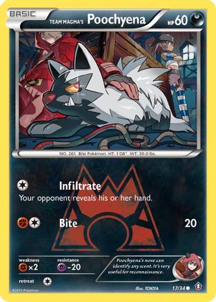 Team Magma's Poochyena 17/34 - Double Crisis Reverse Holofoil - Poke-Collect