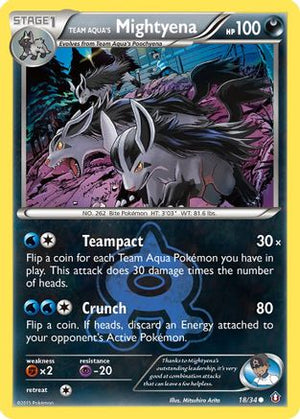 Team Aqua's Mightyena 18/34 - Double Crisis Reverse Holofoil - Poke-Collect