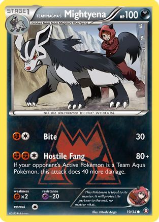 Team Magma's Mightyena 19/34 - Double Crisis Reverse Holofoil - Poke-Collect