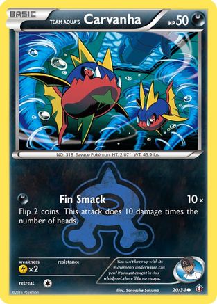 Team Aqua's Carvanha 20/34 - Double Crisis - Poke-Collect