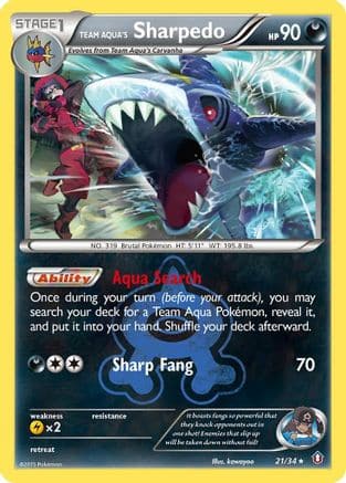 Team Aqua's Sharpedo 21/34 - Double Crisis Reverse Holofoil - Poke-Collect