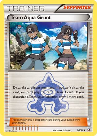 Team Aqua Grunt 26/34 - Double Crisis Reverse Holofoil - Poke-Collect