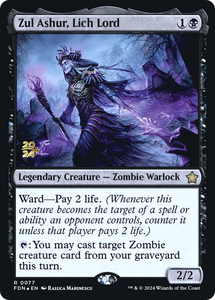 Zul Ashur, Lich Lord (PRE-077) - Foundations Promos Foil