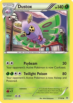 Dustox (7) 7/108 - XY  Roaring Skies Reverse Holofoil - Poke-Collect