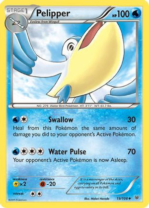 Pelipper 19/108 - Roaring Skies Reverse Holofoil - Poke-Collect