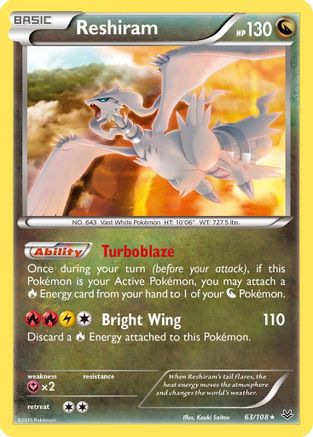 Reshiram 63/108 - XY  Roaring Skies Reverse Holofoil - Poke-Collect