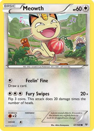 Meowth 67/108 - Roaring Skies Reverse Holofoil - Poke-Collect