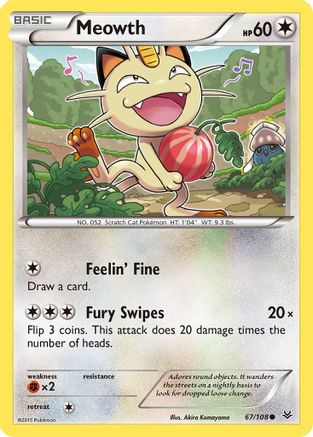Meowth 67/108 - XY  Roaring Skies - Poke-Collect