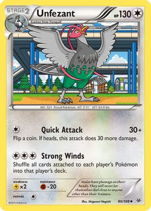 Unfezant 80/108 - Roaring Skies Reverse Holofoil - Poke-Collect
