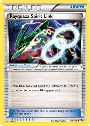Rayquaza Spirit Link 87/108 - XY  Roaring Skies Reverse Holofoil - Poke-Collect