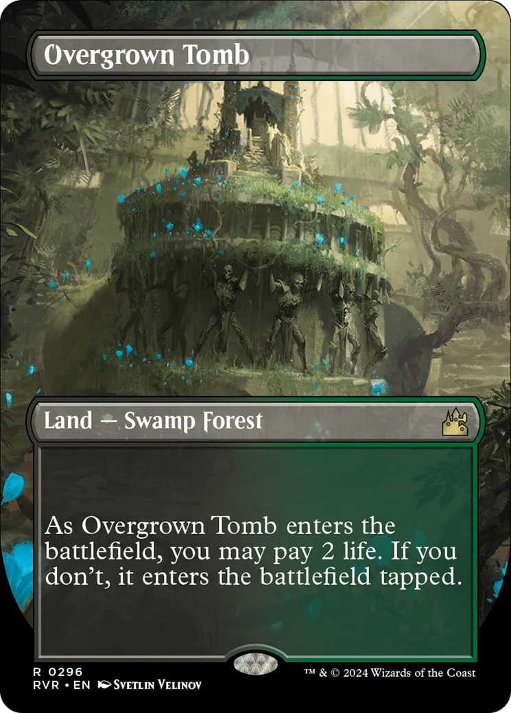 Overgrown Tomb (Borderless) (RVR-296) - Ravnica Remastered (Borderless) Foil - Poke-Collect