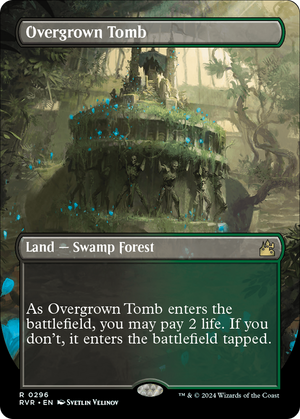 Overgrown Tomb (Borderless) (RVR-296) - Ravnica Remastered (Borderless) Foil