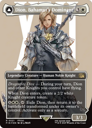 Dion, Bahamut's Dominant // Bahamut, Warden of Light (FIN-521) - FINAL FANTASY: (enchantment) (Borderless) Foil - Poke-Collect
