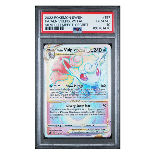 Alolan Vulpix VSTAR Silver Tempest #197 PSA 10 - Poke-Collect