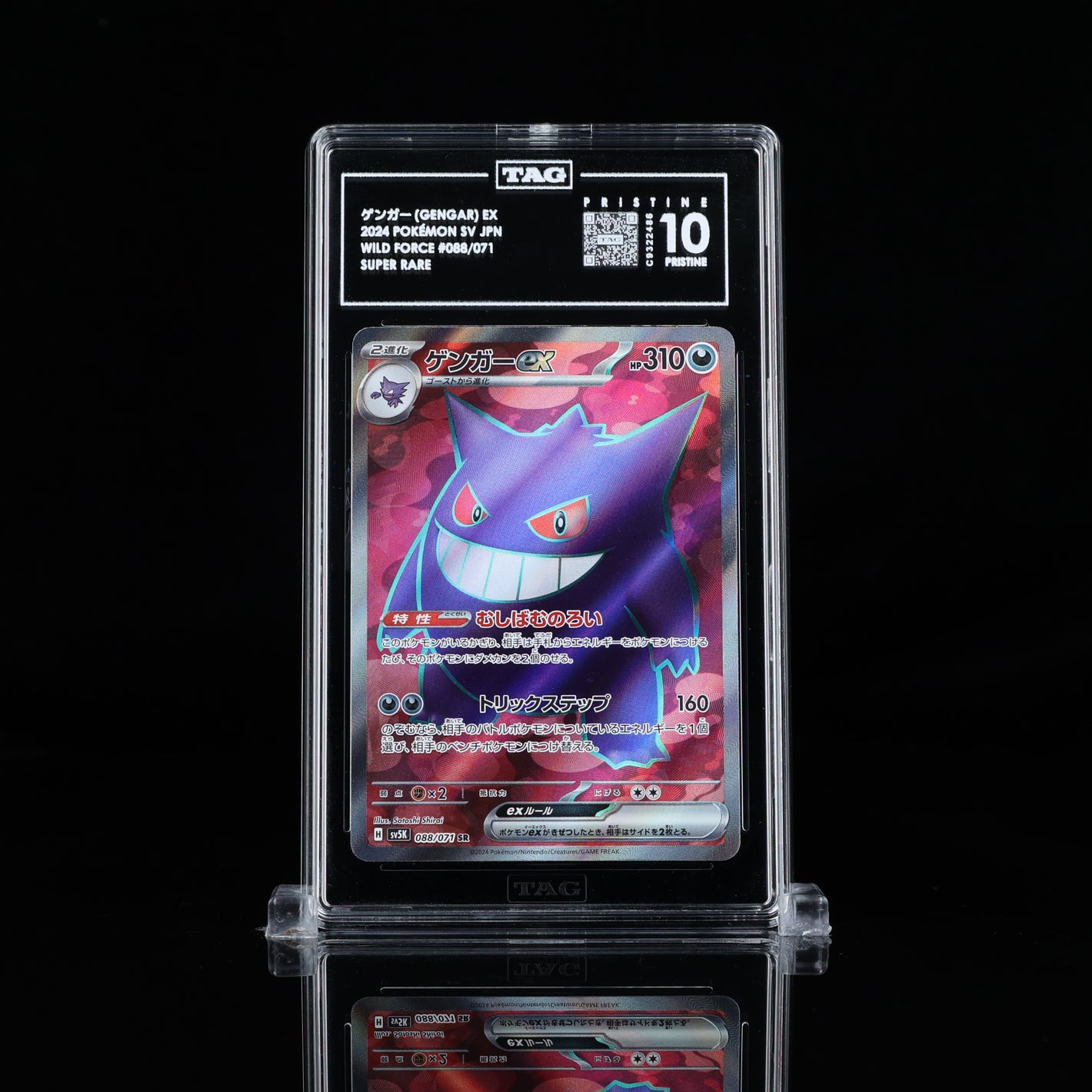 ゲンガー GENGAR EX 2024 POKÉMON SCARLET & VIOLET JAPANESE #088/071 WILD FORCE SUPER RARE TAG Pristine 10 - Poke-Collect