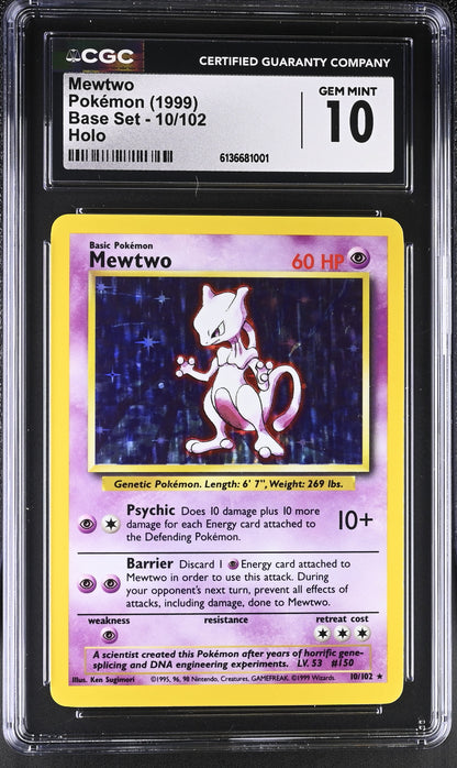 Mewtwo #010 Base Set CGC 10