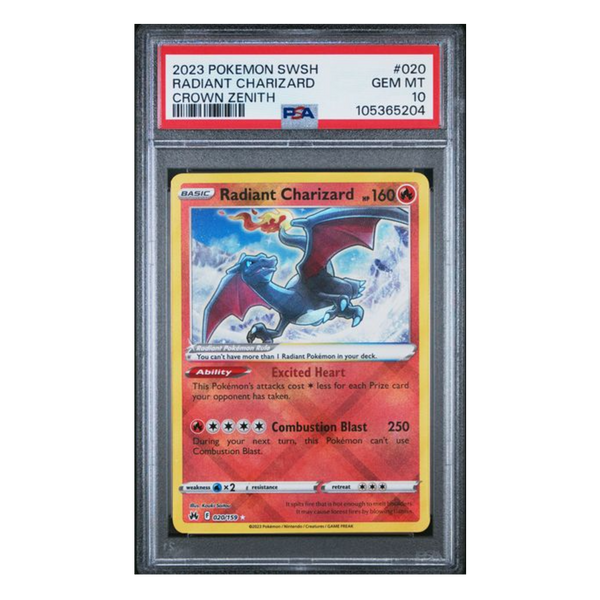 ポケモンカードゲーム Radiant Charizard psa10 Radiant Charizard Crown Zenith #020 PSA 10